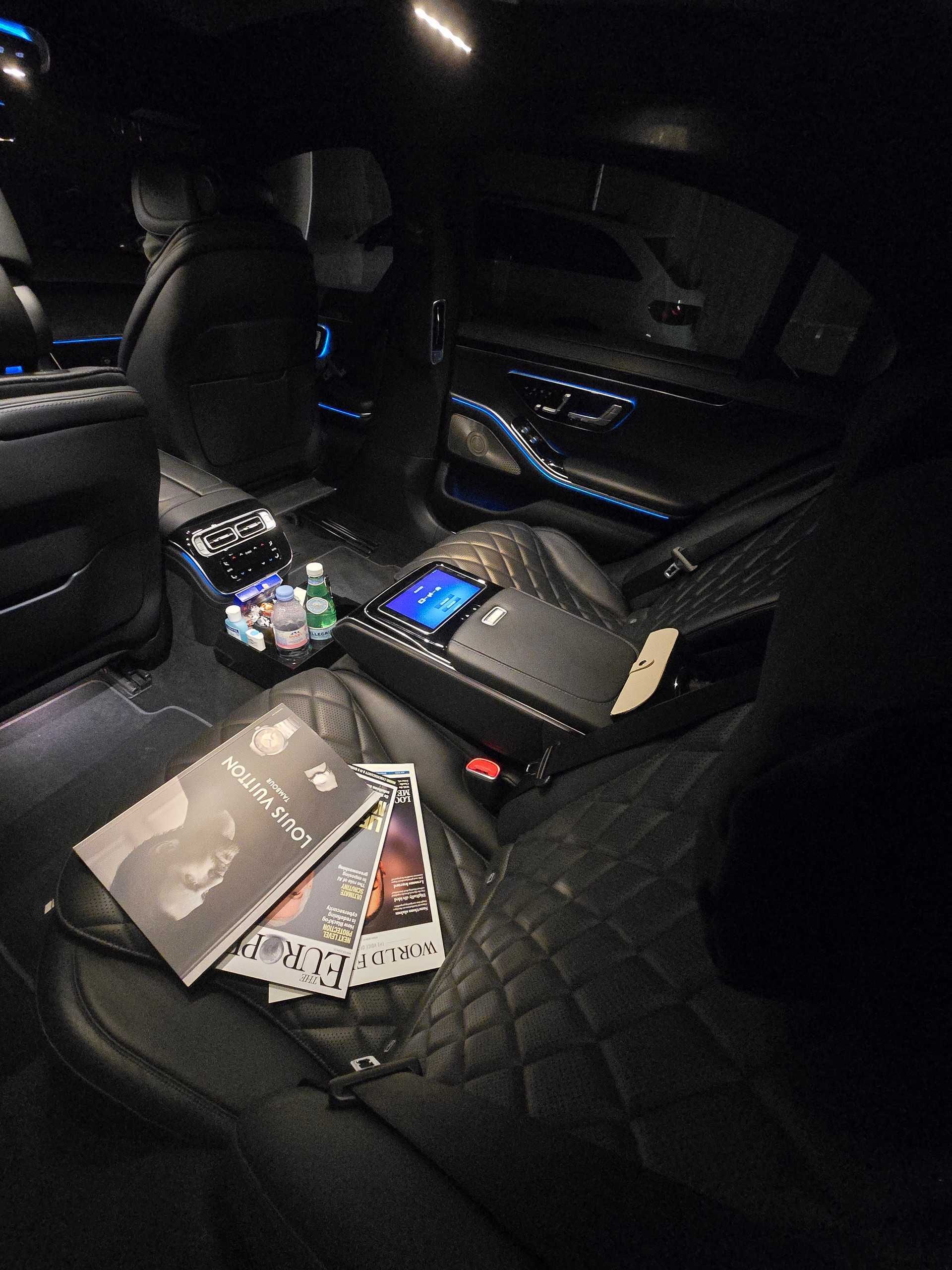 Fond der Mercedes S-Klasse mit Lederausstattung